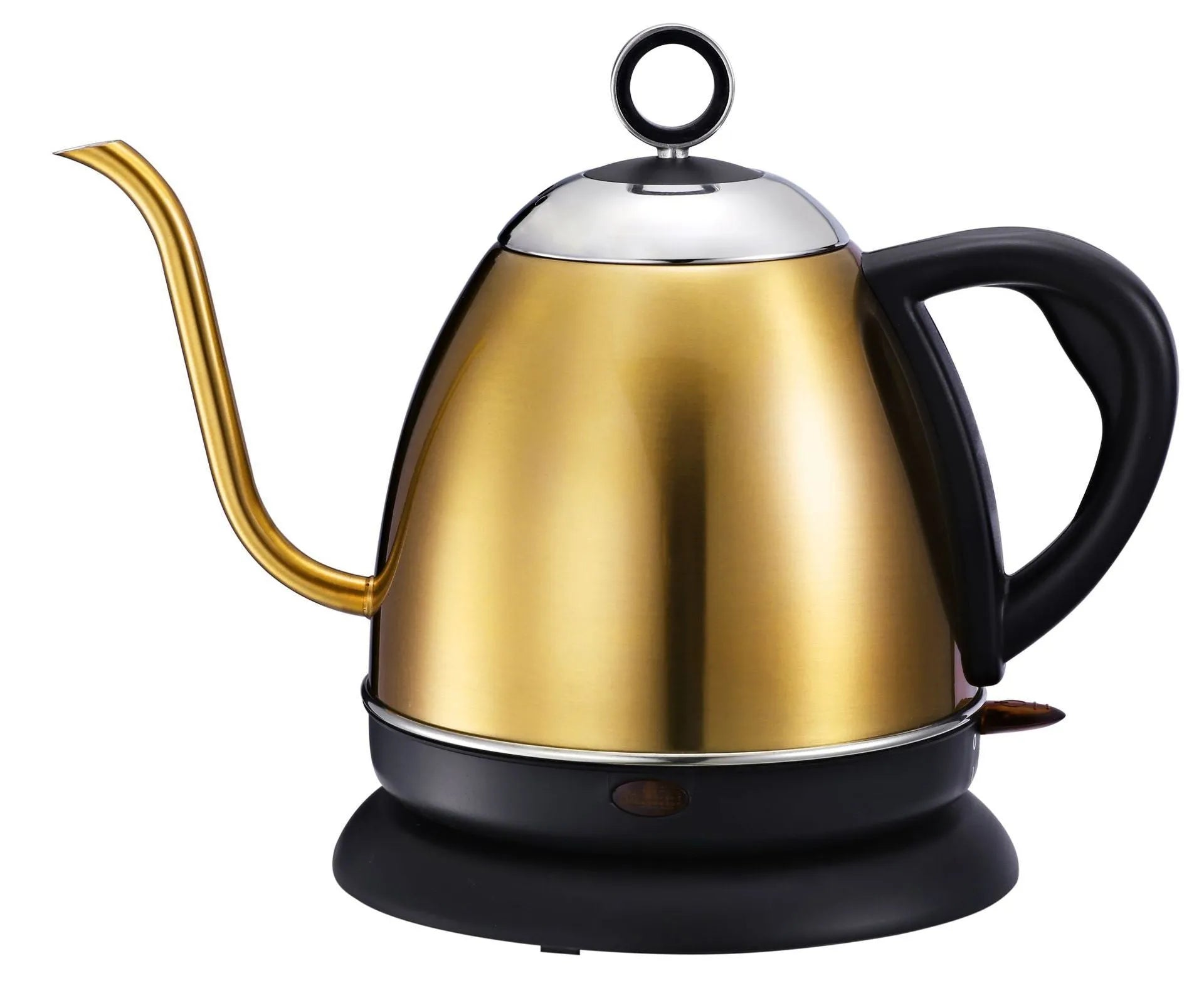White, yellow or gold 1 litre stainless steel automatic kettle with touch control panel.