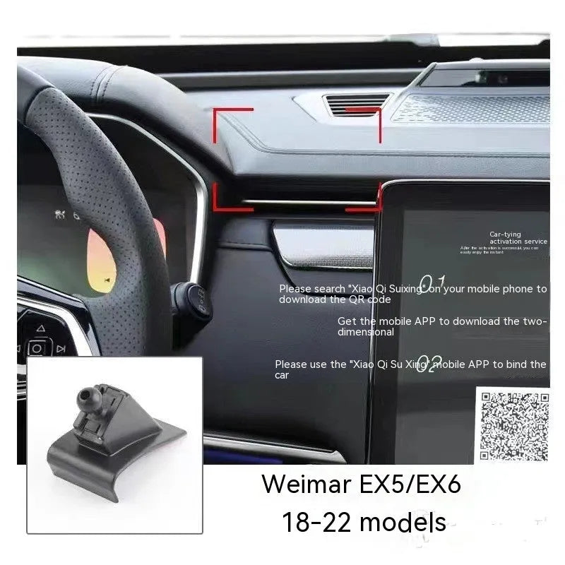 GOODWAY car dashboard mobile phone holder with 360-degree rotation mounted in vehicle