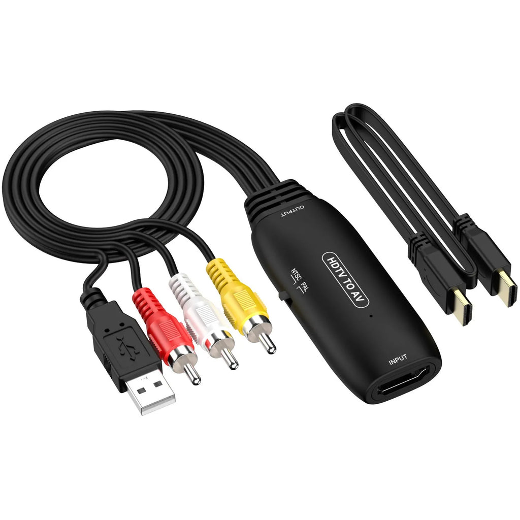 HDMI to AV converter adapter cable with 110cm length for 1080p video signal transfer