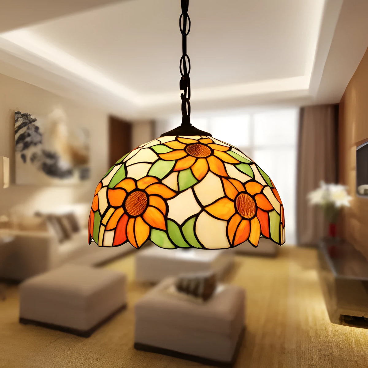 European baroque coloured glaze chandelier with abstract forms 36×36×26 cm