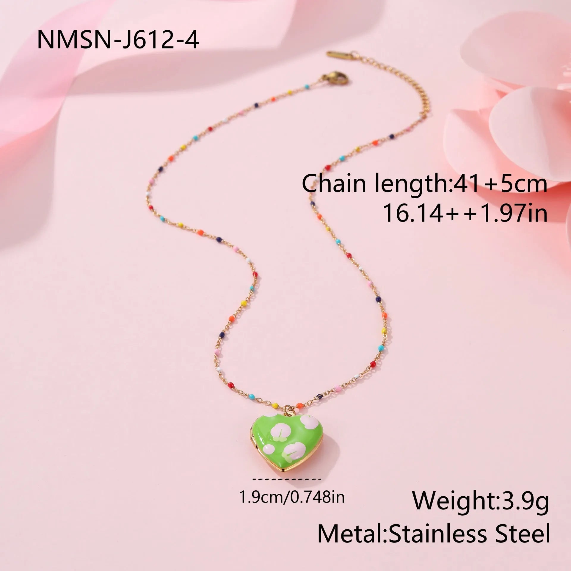 Gold-plated stainless steel necklace with fruit pendant on adjustable chain