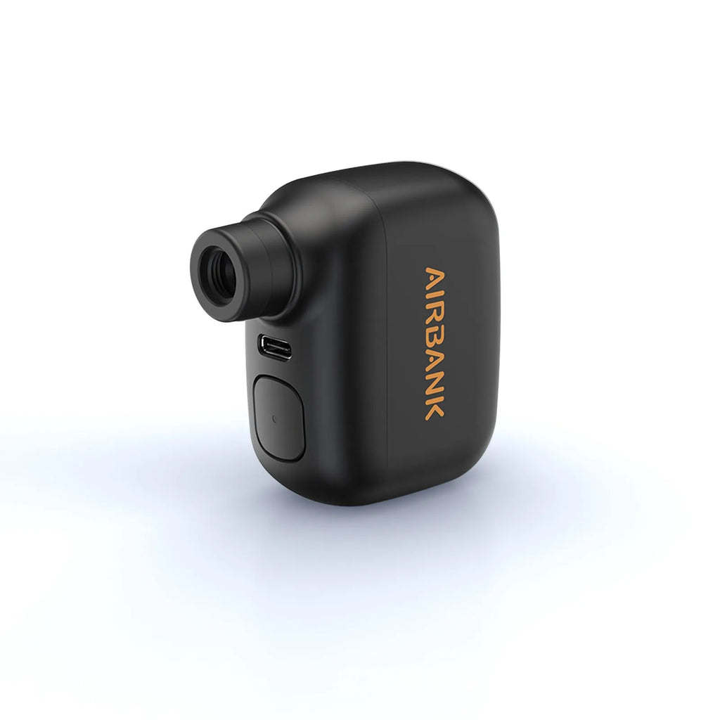 AS100 black plastic electric inflator pump for bicycles with USB charging cable and waterproof bag