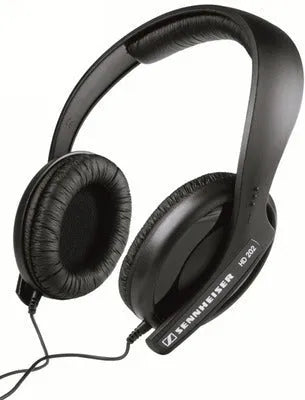 Black head-mounted monitor headphones with 3.5mm plug and over-ear design