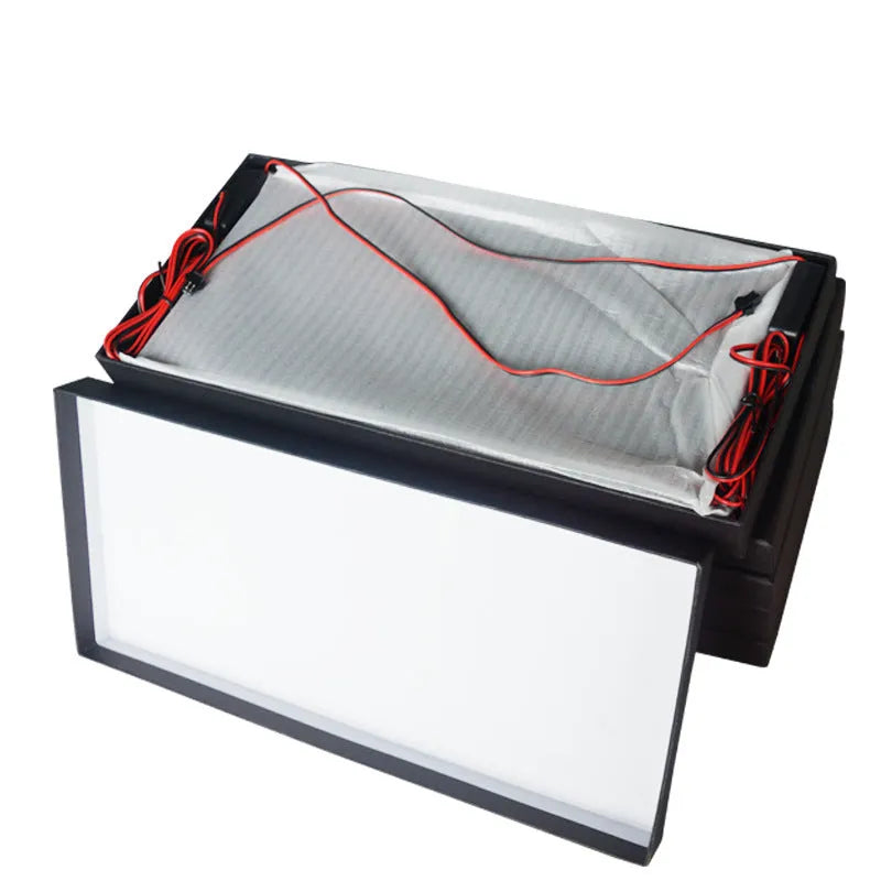 Two white plastic LED license plate lights for truck rear installation.