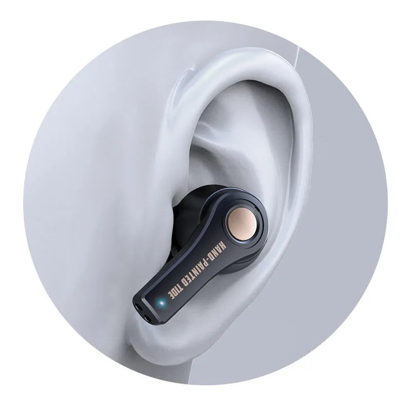 Black and white wireless Bluetooth headset with over-ear design showing adjustable headband