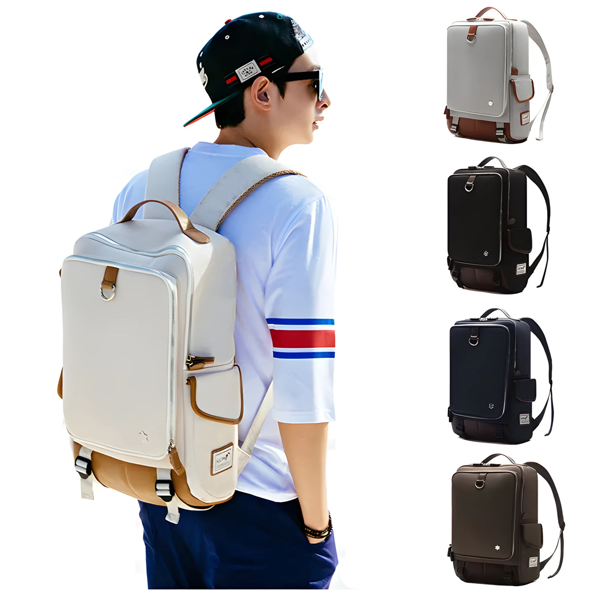 Men's modern Oxford cloth backpack in Korean style design with large 30x16x46cm capacity