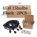 15 metre long black decorative light string with 15 classic bulbs for indoor or outdoor use