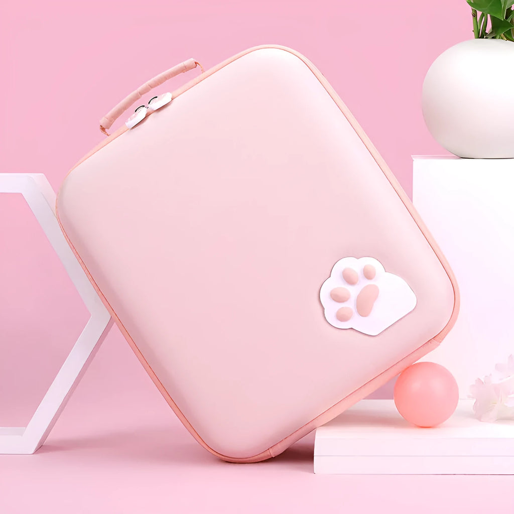 Cat claw design Nintendo Switch storage bag with game card slots and diagonal carrying strap