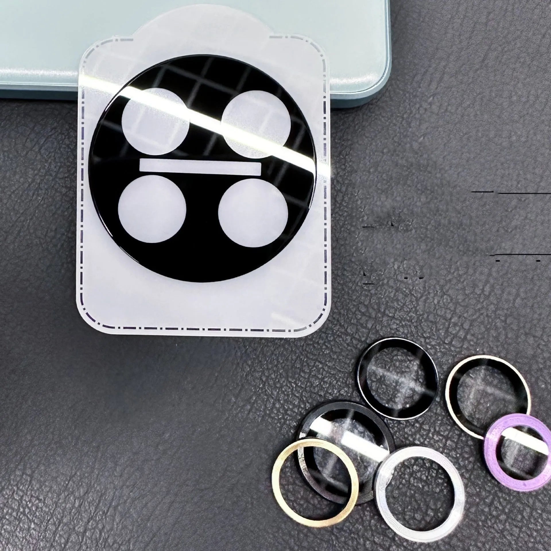 OnePlus compatible tempered glass lens protector with silk screen black ring and AR enhanced technology