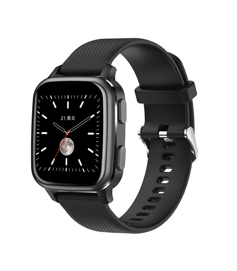 Smart bracelet with Bluetooth calling and health tracking features in black, blue, green, or pink