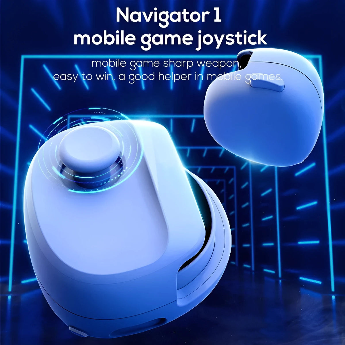 Black or white USB gaming stick with analogue rocker control for mobile devices measuring 8.8cm