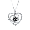 Women's necklace with a copper heart-shaped dog's paw pendant on a cross chain