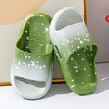 Children's gradient blue PVC sandal slippers with non-slip soles on a white background.