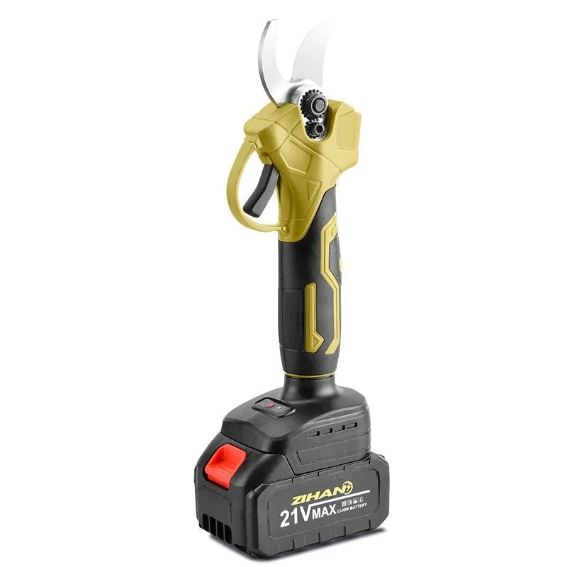 Electric pruning knife with lithium batteries in plastic storage box with 5 sections