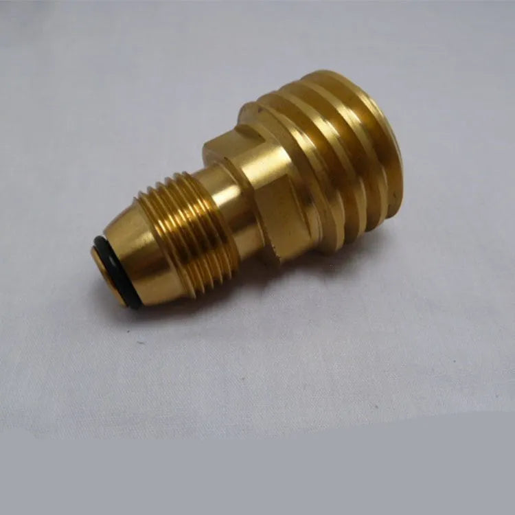 Brass gas adapter with external taper thread for 7mm gas charging connections