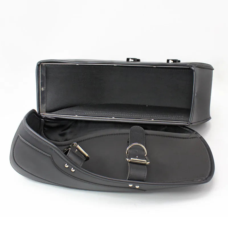 Motorcycle side box saddle bag in retro wind design with PU leather construction