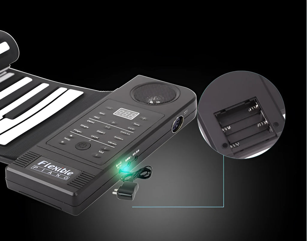 61 key folding hand roll piano with black keys, thickened hand feel, 128 tones and MIDI port