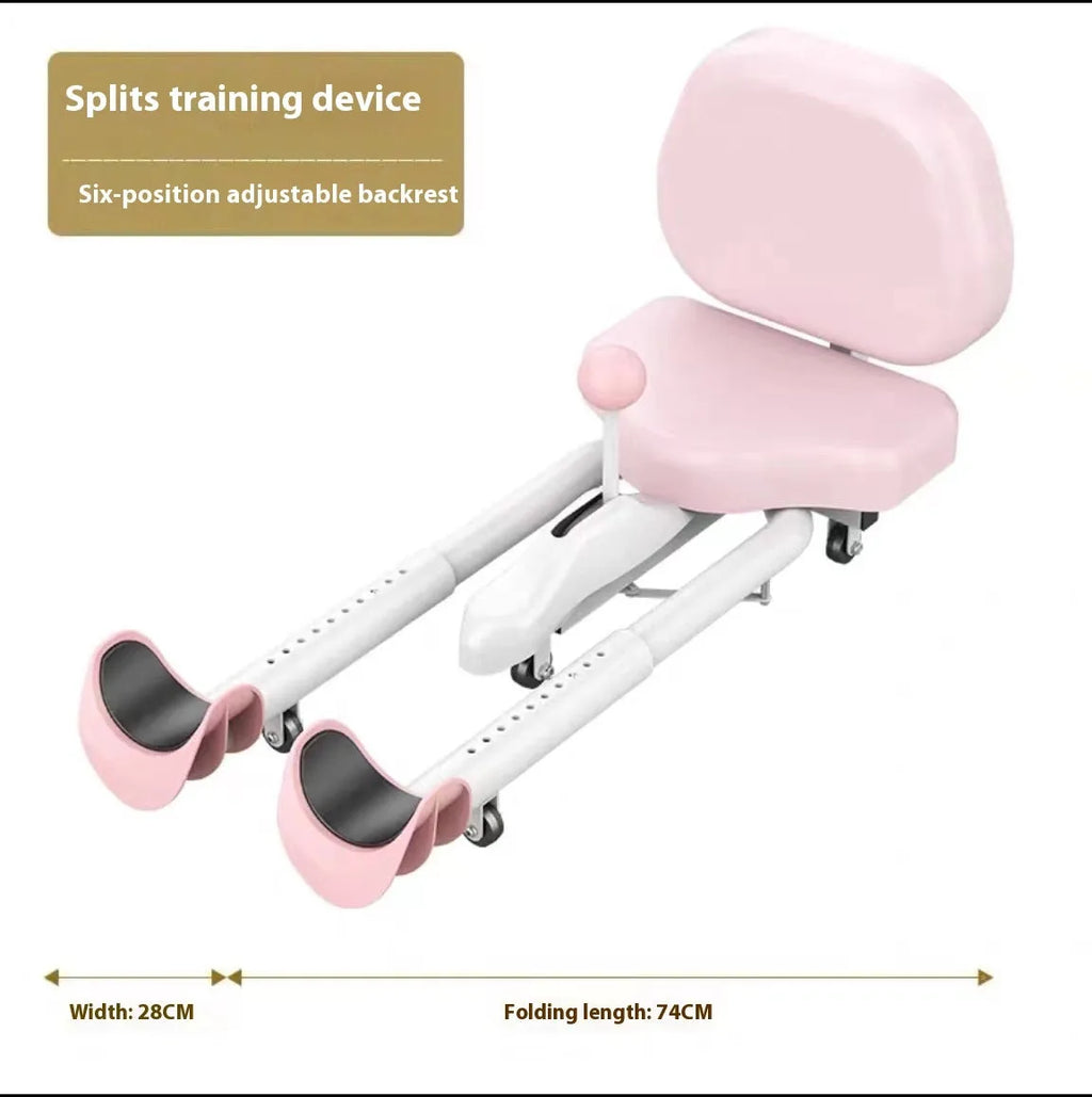 Steel-frame leg stretching device with foam padding in blue colour