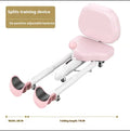 Steel-frame leg stretching device with foam padding in blue colour