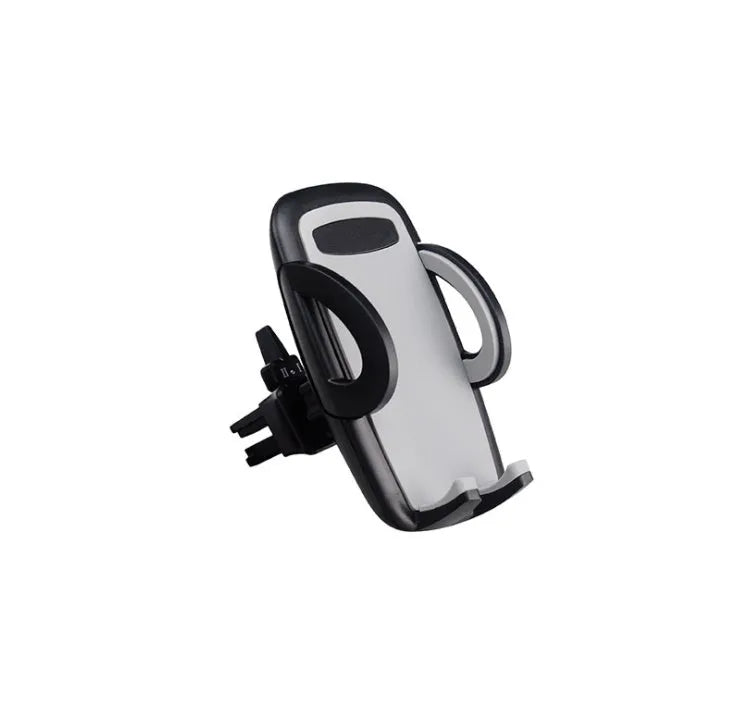 Black car air vent mobile phone holder mounted on vehicle air conditioning outlet