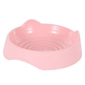 Ceramic dog slow feeder bowl with maze design in blue, green, or pink colours for fast-eating puppies