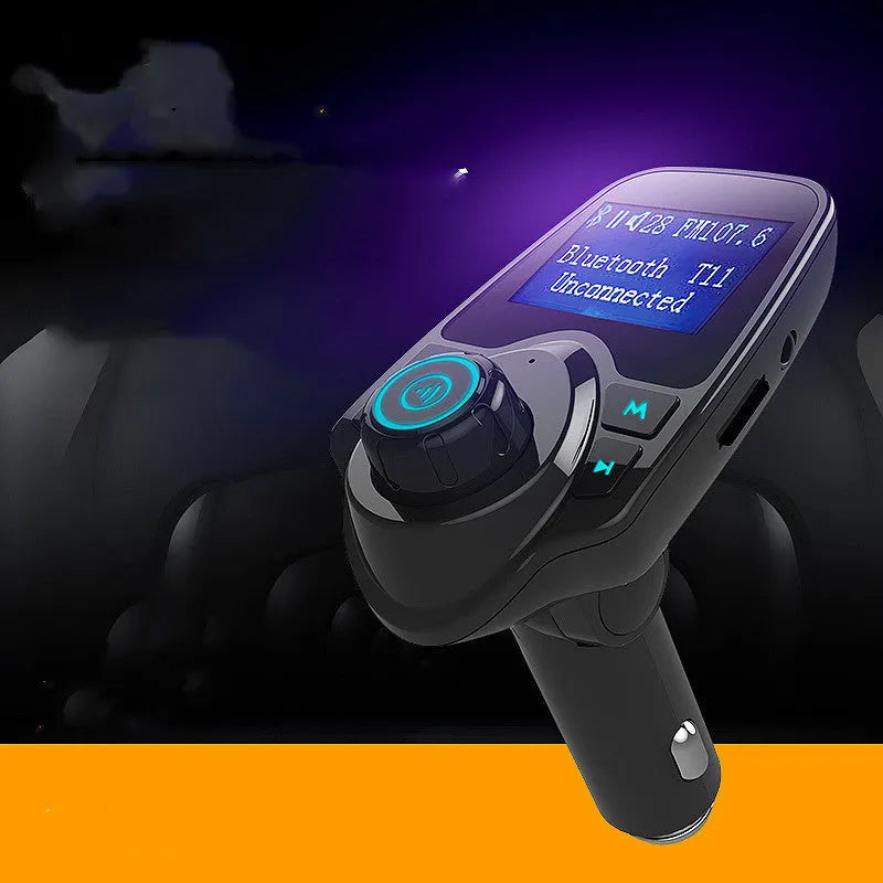 Black G7 Bluetooth car hands-free device with FM transmitter, USB port, and memory card slot
