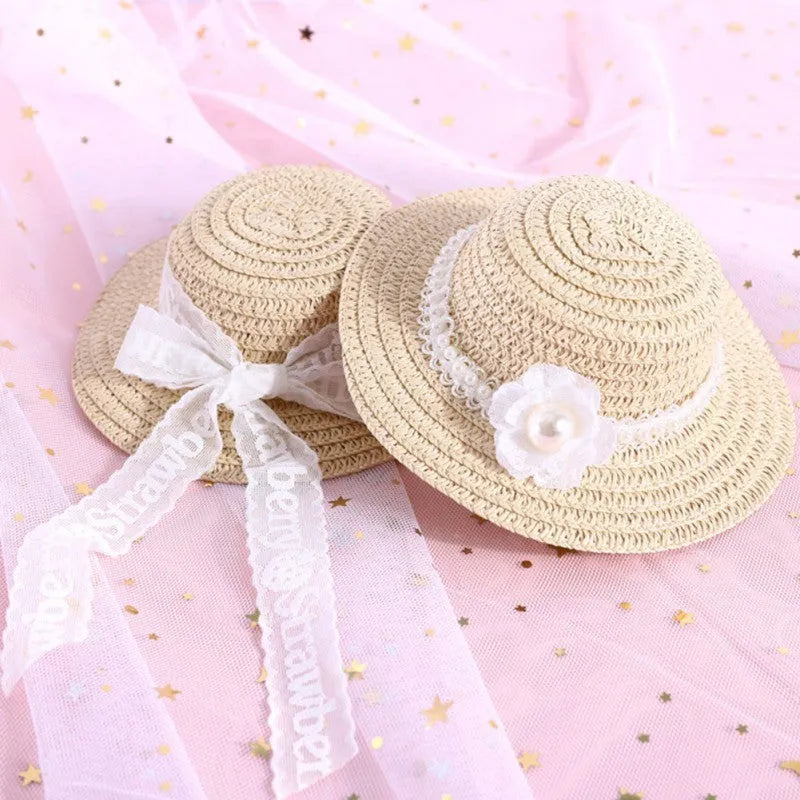 Handmade adjustable bowknot pet hat for dogs and cats in cartoon style
