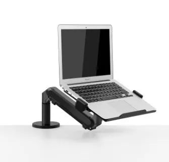 Aluminium alloy notebook arm bracket in silver colour, showing the air pressure adjustment mechanism.
