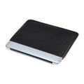 Brown genuine cowhide leather horizontal computer liner bag with a solid colour pattern.
