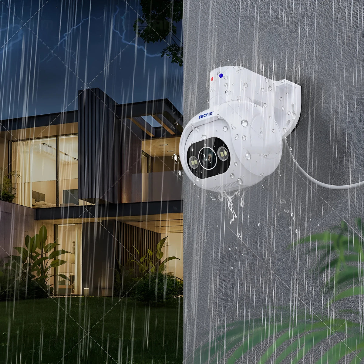 4MP smart colour night vision security camera with wall mount bracket and IP66 waterproof rating