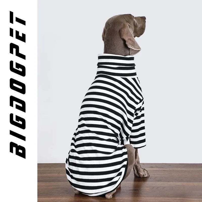 Black and white thin polyester dog jacket for large breeds, sizes M L XL XXL XXXL.