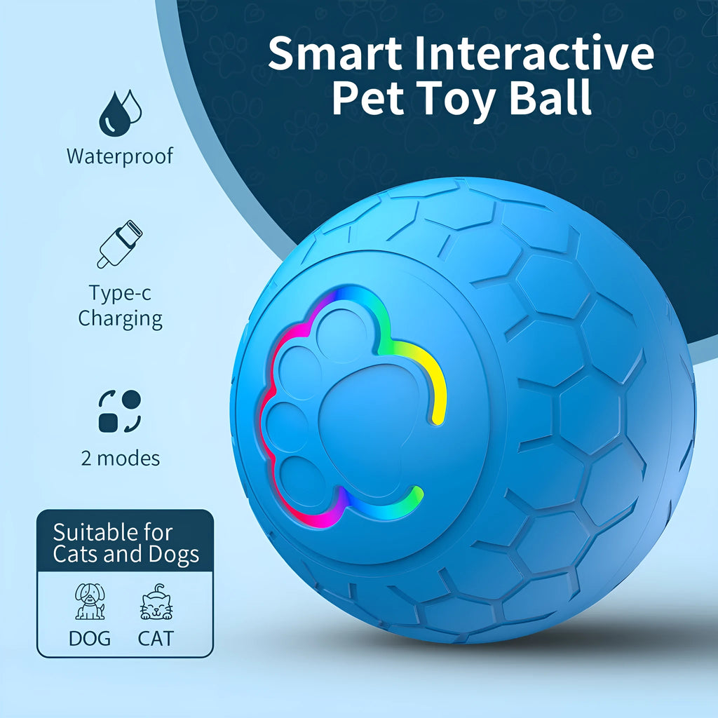 Silicone remote control gravity jumping pet ball for dogs and cats in blue, yellow, orange, pink or green