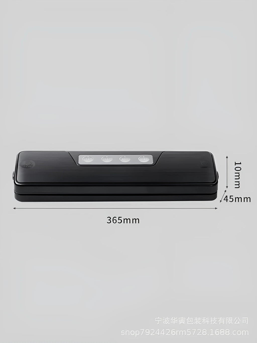 Black automatic vacuum sealer machine for household food preservation with compact design