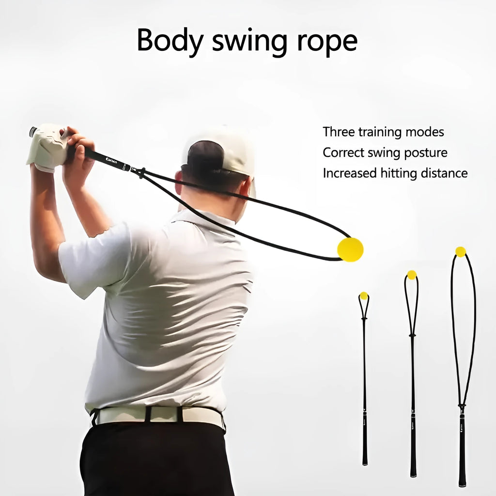 Black silicone elastic string golf swing correction rope trainer accessory
