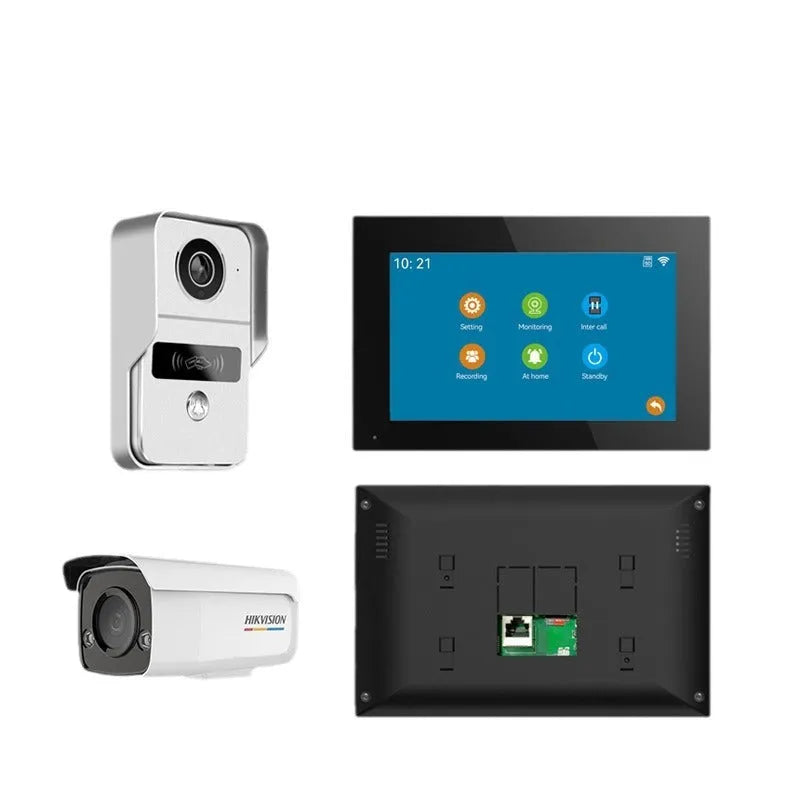 10-inch video intercom doorbell system with HD camera and ethernet connection for home security