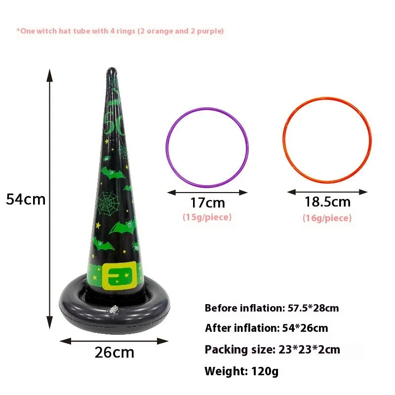Inflatable octopus ferrule throwing toy in multiple Halloween colour variations