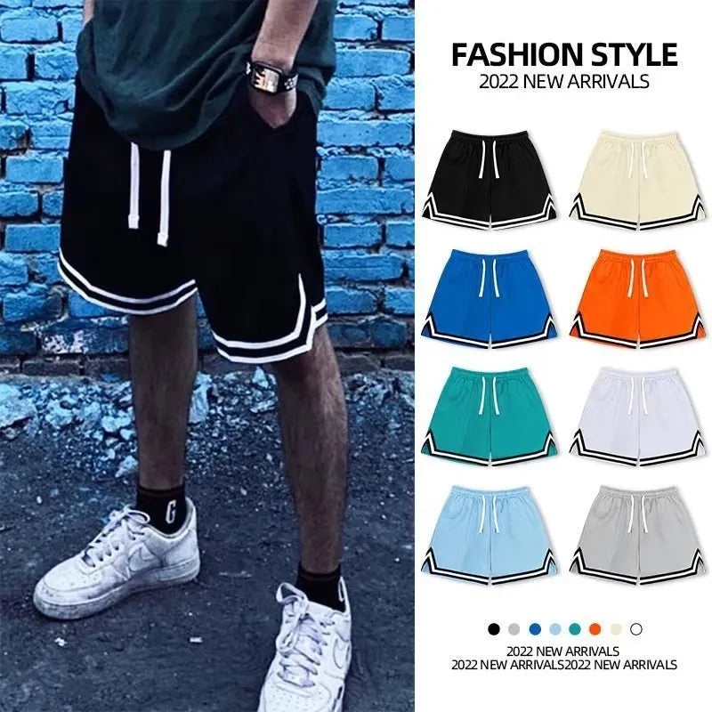 Men's polyester summer shorts in loose fit style available in multiple colours for sports and casual wear