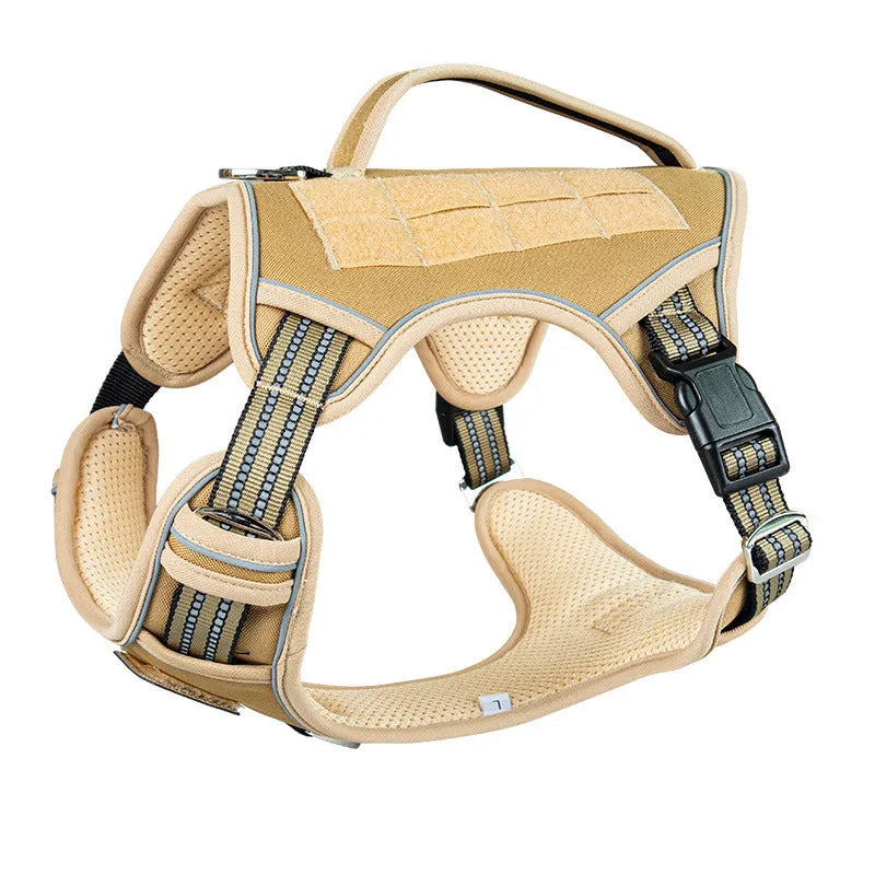 Tactical Oxford cloth chest strap for search and rescue patrol working dogs in camouflage colours