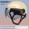 3C certified full-face electric motorcycle helmet in light pink with sun protection visor