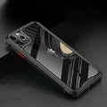 Transparent silicone and PU business style back cover case for Apple iPhone 11 Pro Max showing clear design and precise cut-outs