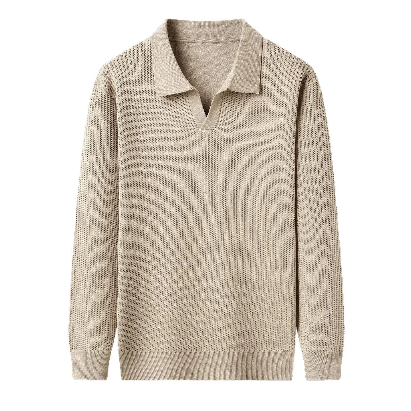 Men's loose fit pullover sweater in green colour, casual design with long sleeves