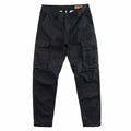 Men's multi-pocket cotton labour protection trousers in khaki, showing cropped leg length and solid colour design.