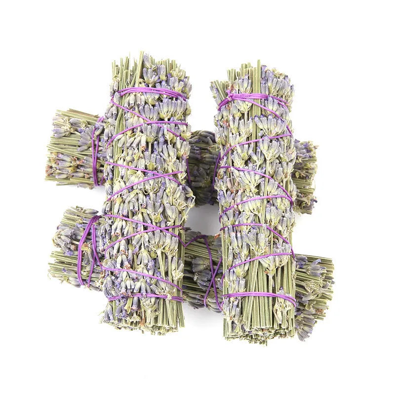 A single 4-inch long natural dried flower aromatherapy stick with lavender scent.