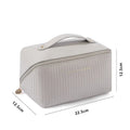 Cubic vertical pattern makeup bag with 22.5cm height in five colour options