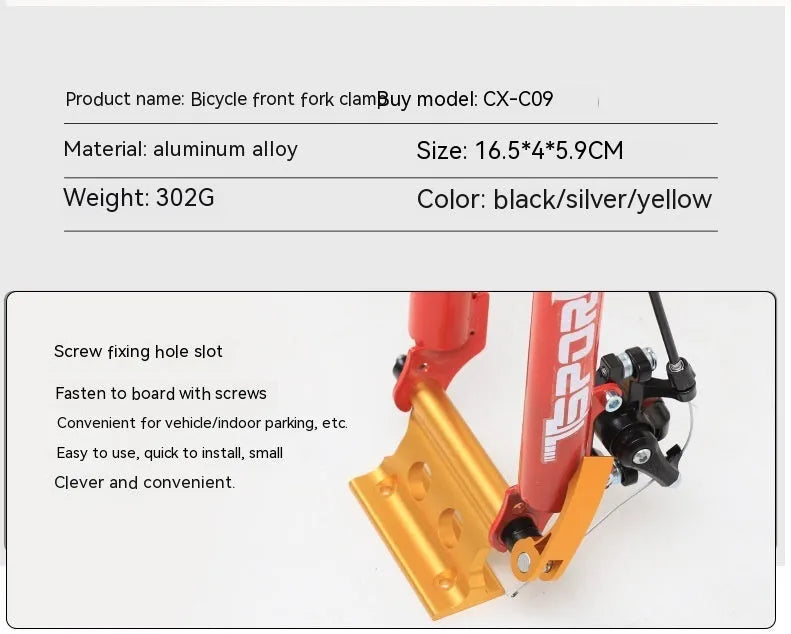 Silver metal bicycle front fork quick release clamp for SUV modification transport