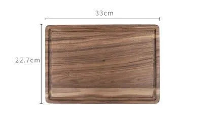 Black walnut wood cutting board with juice groove in three size options