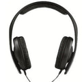 Black head-mounted monitor headphones with 3.5mm plug and over-ear design