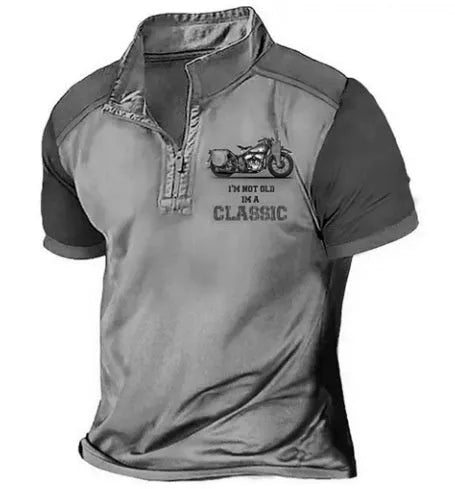 Men's loose fit golf polo shirt with 3D digital printing on polyester bird eye cloth fabric