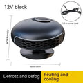 Black ABS car warm air blower heater with cable for 12V or 24V defrosting and demisting.