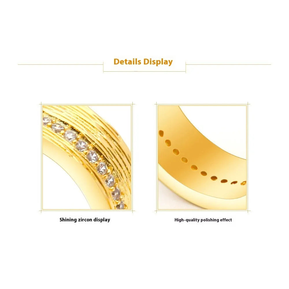Gold geometric zircon ring in women's sizes 6, 7 and 8
